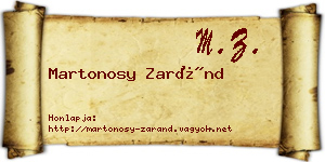 Martonosy Zaránd névjegykártya